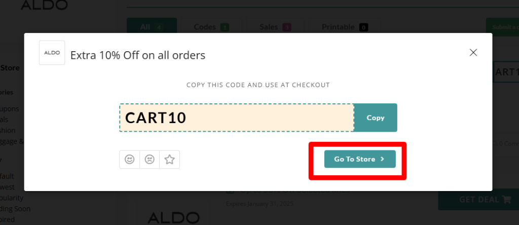 Aldo Voucher Code