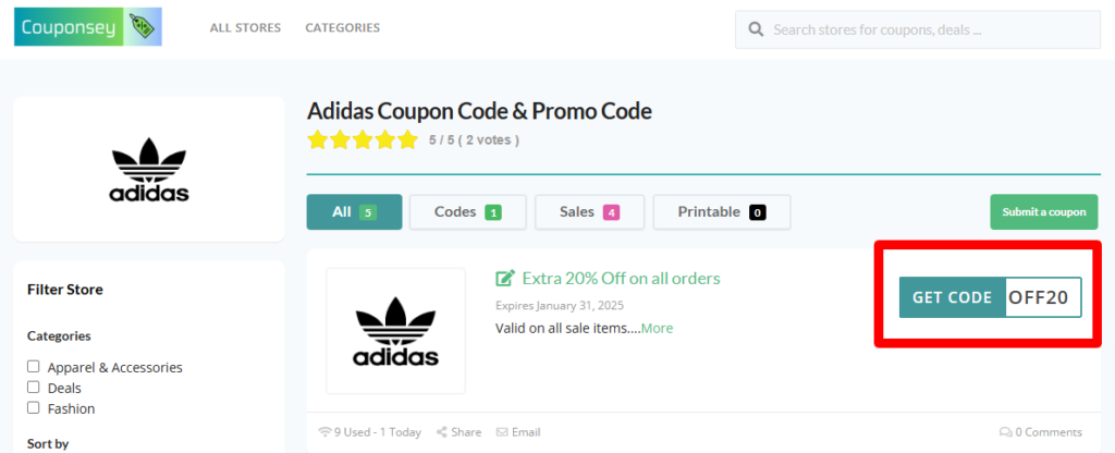 Adidas Promo Code