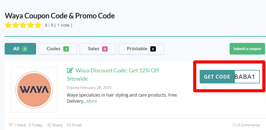 Waya Coupon Code