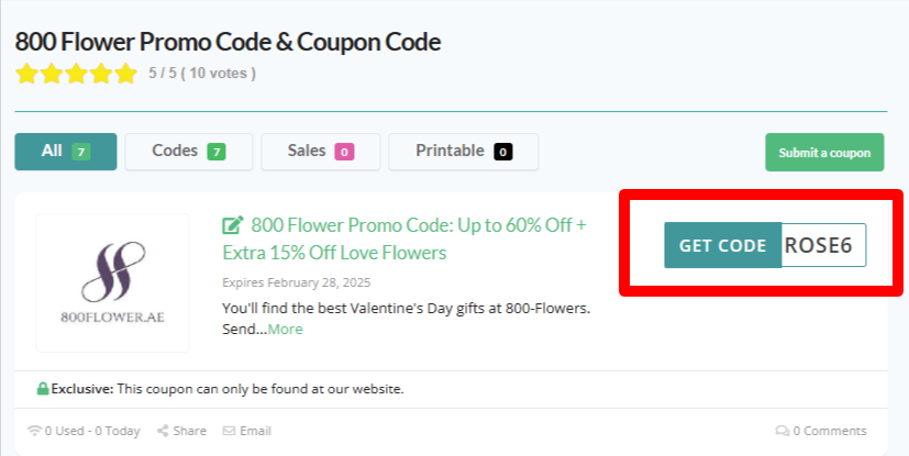 800 Flower Coupon Code