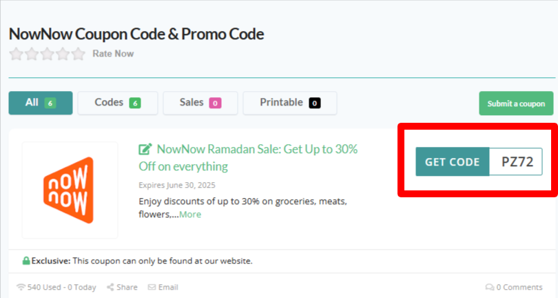 NowNow Promo Code