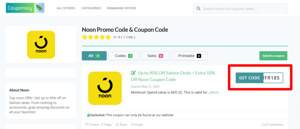 Noon Coupon Code