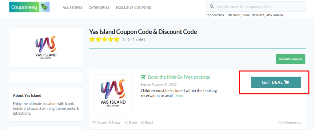 Yas Island Promo Code