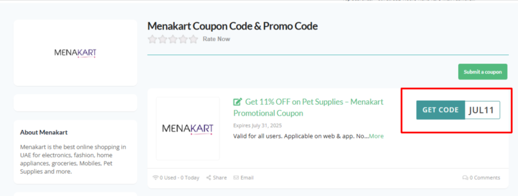 Menakart Code
