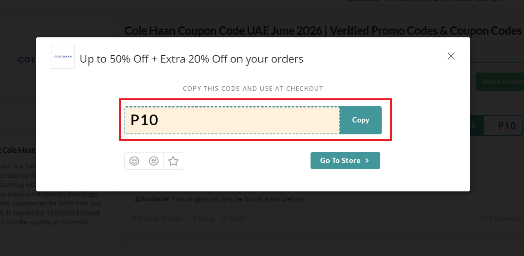 Cole Haan Coupon code