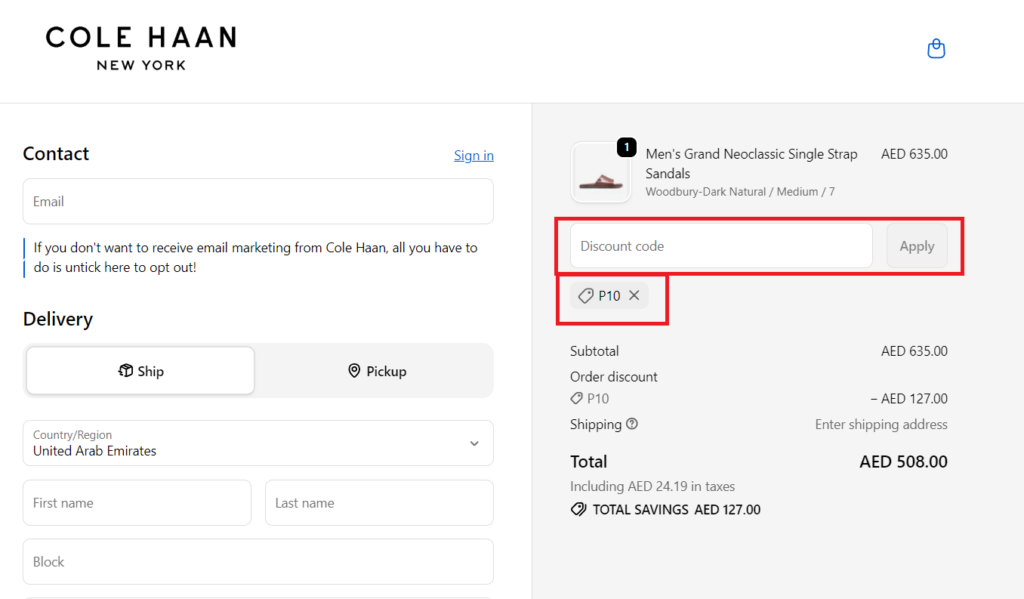 Colehaan voucher code