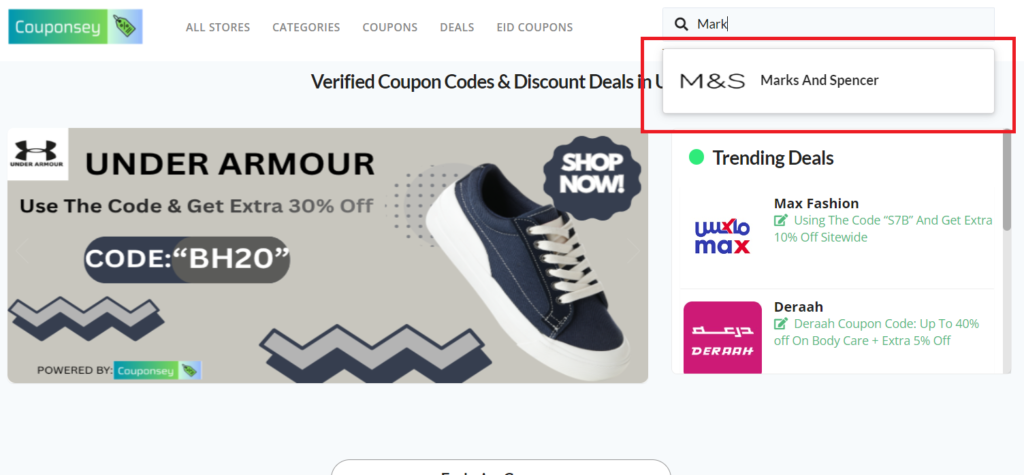 marks & Spencer Coupon code