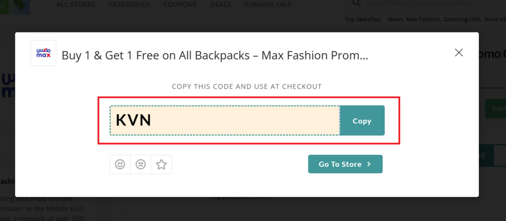 max fashion promo code
