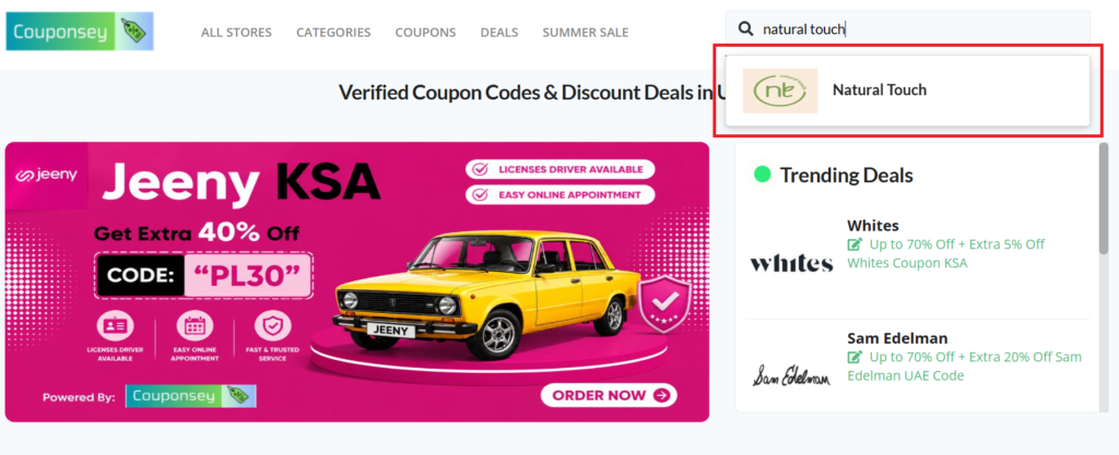 natural touch coupon code